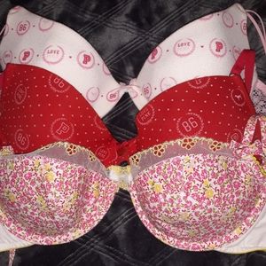 Victoria's secret pink bras sz 34c HTF and euc